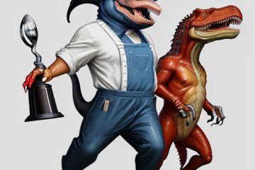 T-Rex di Dunia Populer: Dekorasi Hingga Moda, Memperkenalkan Kejuaraan Saus T-Rex dan Seni Lukis Terbaru